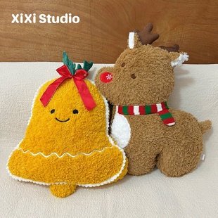 圣诞树玩偶毛绒玩具麋鹿公仔娃娃保证节日礼物装饰摆件办公室靠垫