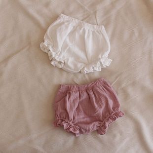 大pp花边外穿短裤 百搭潮款 花苞裤 韩版 女童女宝宝婴儿夏装 亲子装