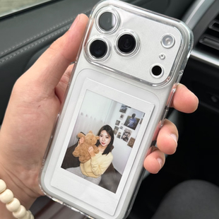 定制拍立得卡片高透明适用iphone17pro苹果17Promax情侣手机壳17亚克力16保护套15硬背14高级13软边12防摔11