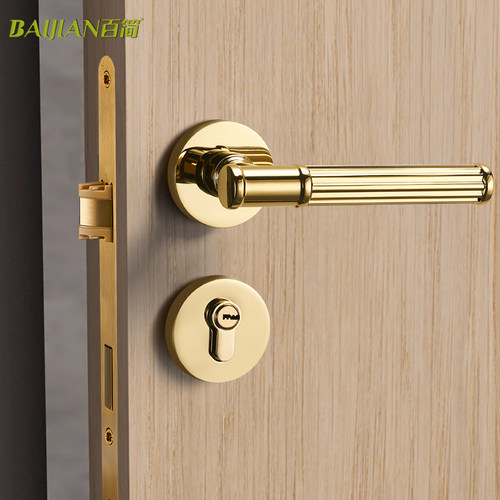 法式家用复古卧室木门把手分体锁