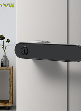意式极简门锁卧室门锁室内房间门把手黑色现代静音磁吸生态木门锁