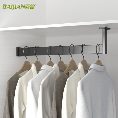 实心铝合金L型U型挂衣杆承重力高