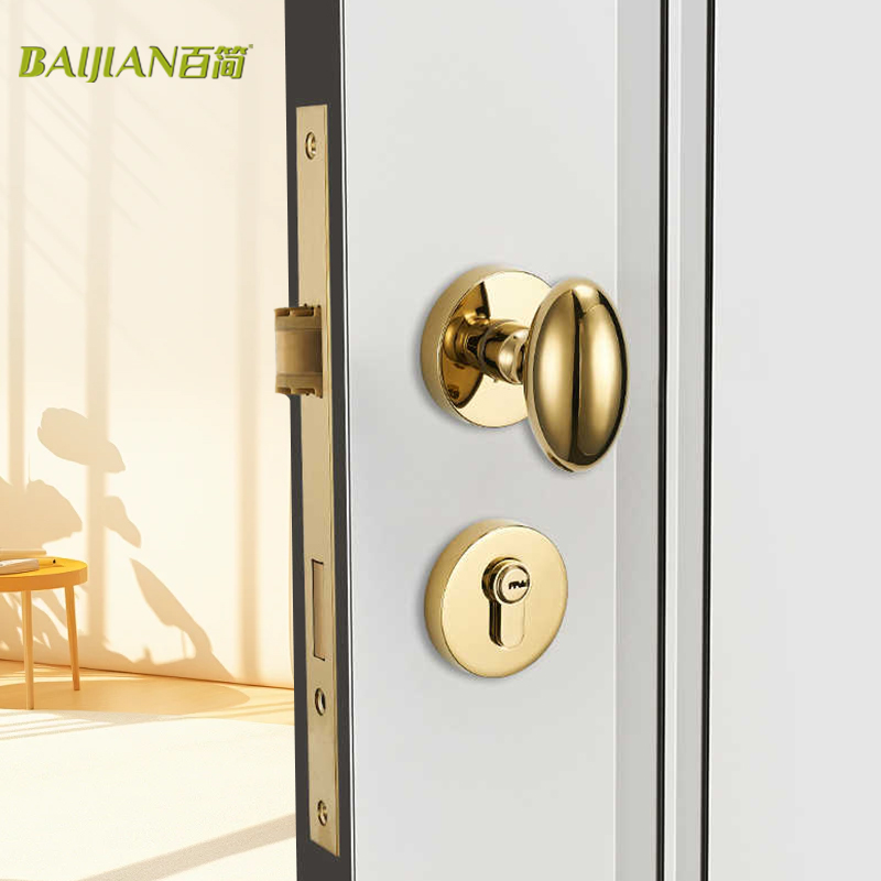 双开门把手简约鹅蛋木门锁