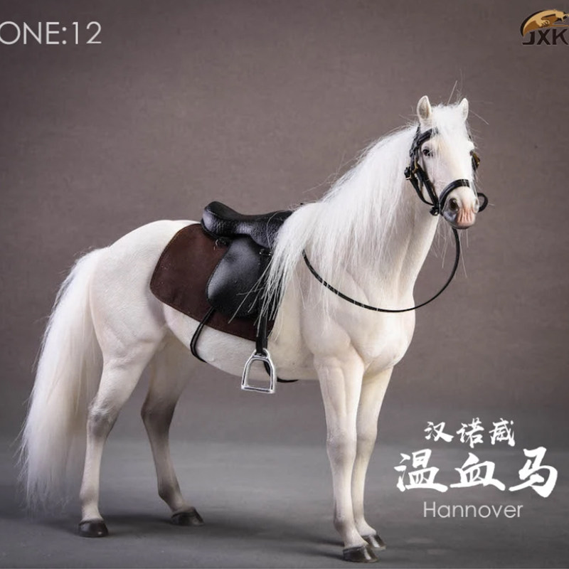 jxk1/12树脂德国汉诺威温血马直销坐骑仿真动物模型家居室内摆件