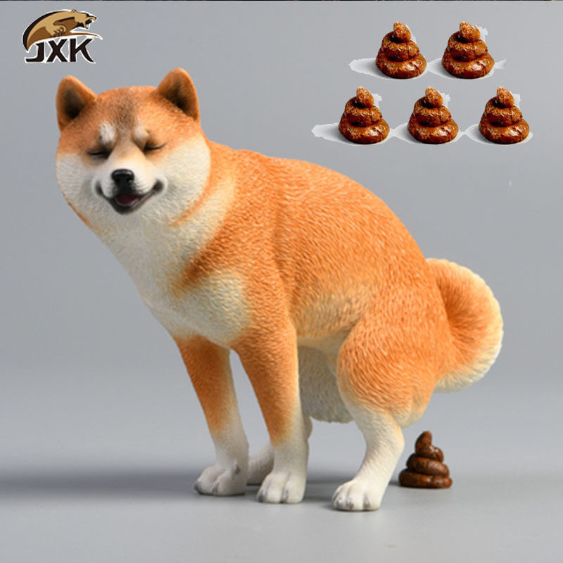 jxk半蹲柴犬模型沙雕搞笑动物手办黑柴拉小狗可爱创意车载摆件