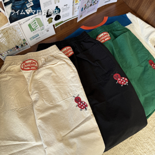 日系DD风2025新款儿童裤子夏季薄款透气休闲裤中大童宽松阔腿裤潮