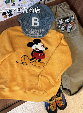 2025日系DD风童装儿童米奇卫衣春秋男女童黄色上衣宝宝卡通套头衫