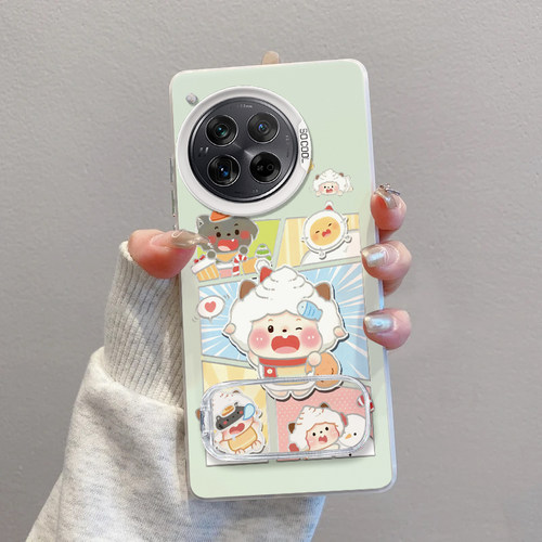 一加12手机壳可爱插画懒洋洋彩银