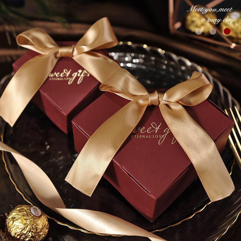 结婚喜糖盒爱心形纯色婚礼新款可放烟桃心蓝色创意个性大号纸盒含