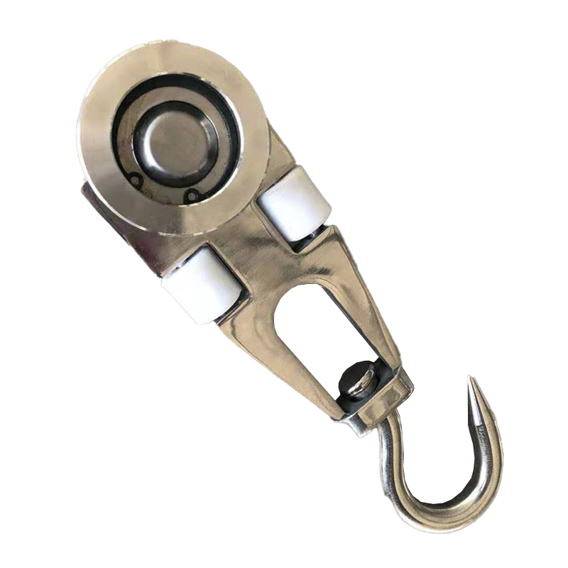 屠宰场设备配件双轨滑轮杀猪牛羊肉加工流水线单轨不锈钢吊钩