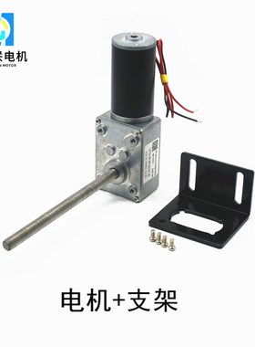 5840-31ZY螺纹长轴直流减速电机12v2I4v调速微型涡轮蜗杆直角马达