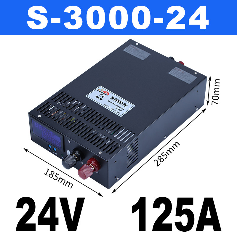 深圳明纬S-3000W-24V125A 12V210A大功率直流开关电源48v工业设备