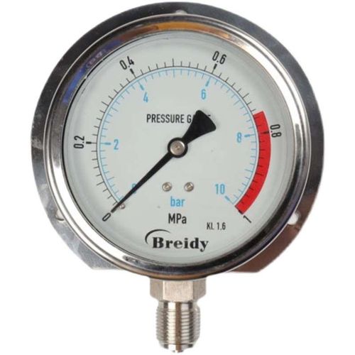 船用压力表YN100T径向带边不锈钢压力表0-1.6MPa水压气压3/8 1/2