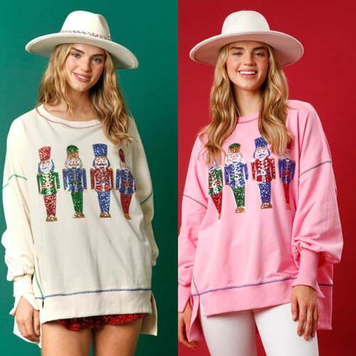 Women's Christmas Sweet Top Long Sleeve Hoodie圣诞长袖卫衣