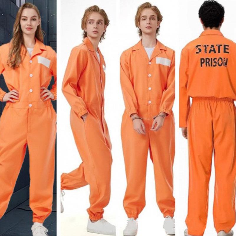 Halloween cosplay prisoner costume cosplay jumpsuit囚犯服