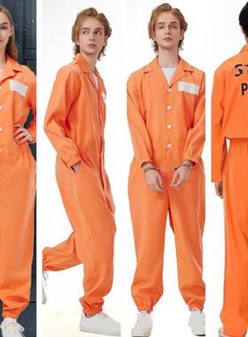 Halloween cosplay prisoner costume cosplay jumpsuit囚犯服