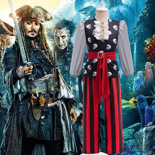 Men's Halloween Costume Two-Piece Pirate Outfit for Kids