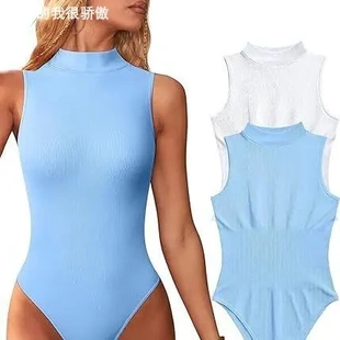 Sexy sleeveless high-neck bodysuit 连体衣无袖