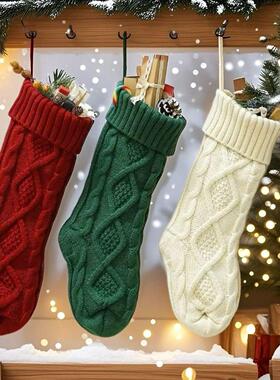 Christmas Sock Set Decoration Knitted Candy Bag圣诞糖果袜