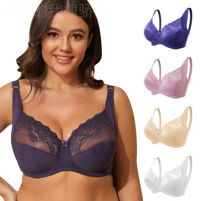 Plus size sexy lingerie Lace ladies bra Bra薄款有钢圈副乳文