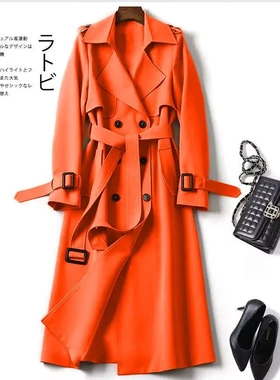 Over-the-knee Coat for Women 风衣女中长款大衣过膝黑色外套女