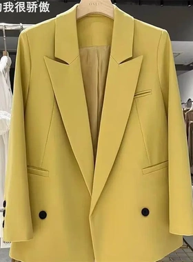 Yellow Mini Blazer for Women 黄色小西装外套女上衣