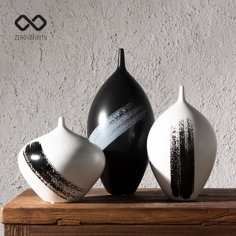 新中式风水墨书房博古架陶瓷花瓶