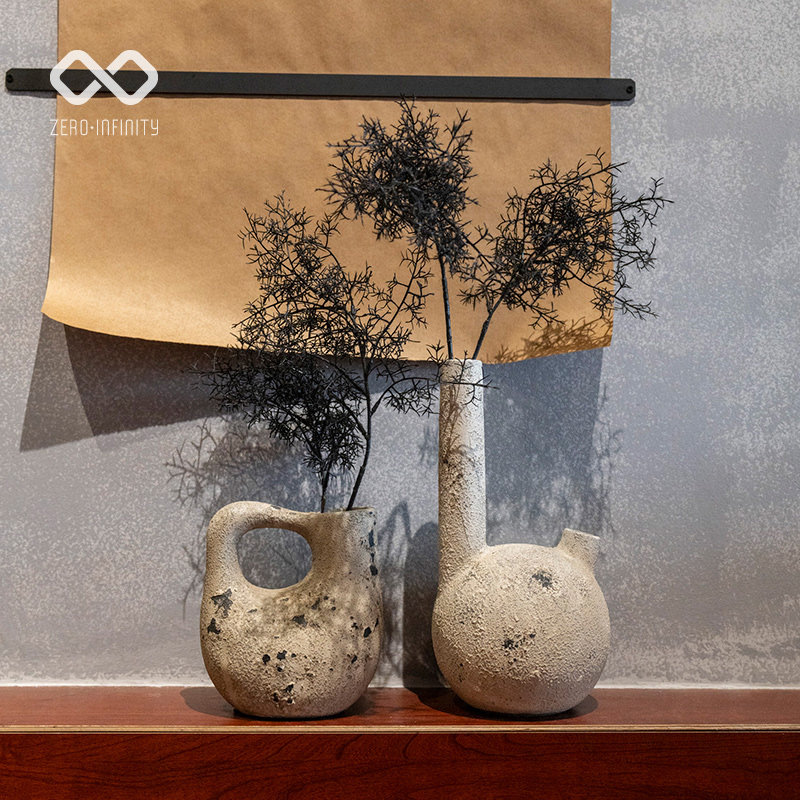 复古做旧陶瓷熔岩效果花器民宿