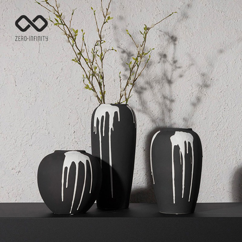 新中式流水花器陶瓷茶馆别墅民宿