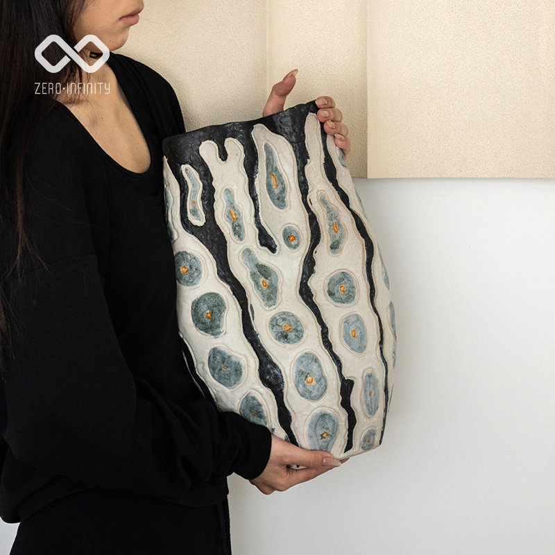 法式中古风手作陶泥摆件样板间