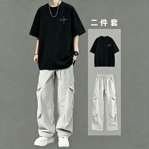 夏季青少年短袖T恤运动套装