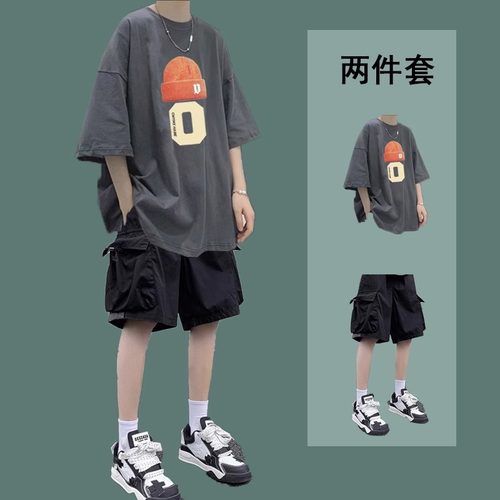 两件套短袖男装夏季男生