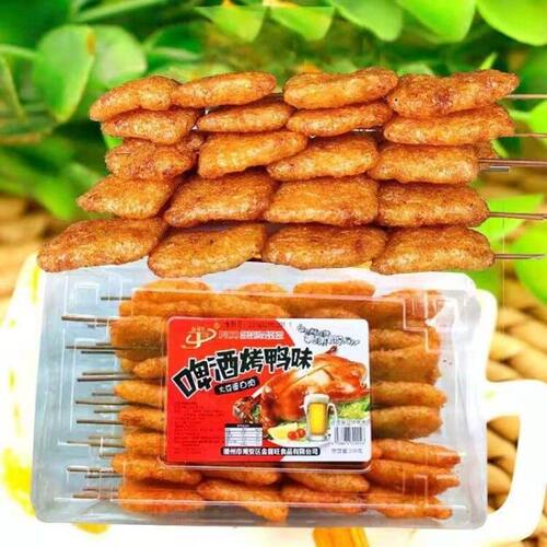 金喜旺辣肉串300克20串啤酒烤鸭味辣条豆制品网红零食小吃8090后