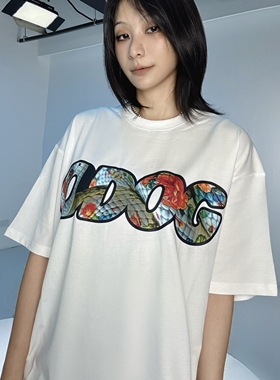 O-DOG 蛇纹LOGO短袖 酷潮街头美式休闲限定舞者嘻哈透气街舞odog