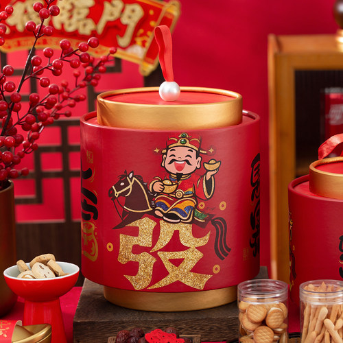 新款中式新年灯笼桶外包装空盒