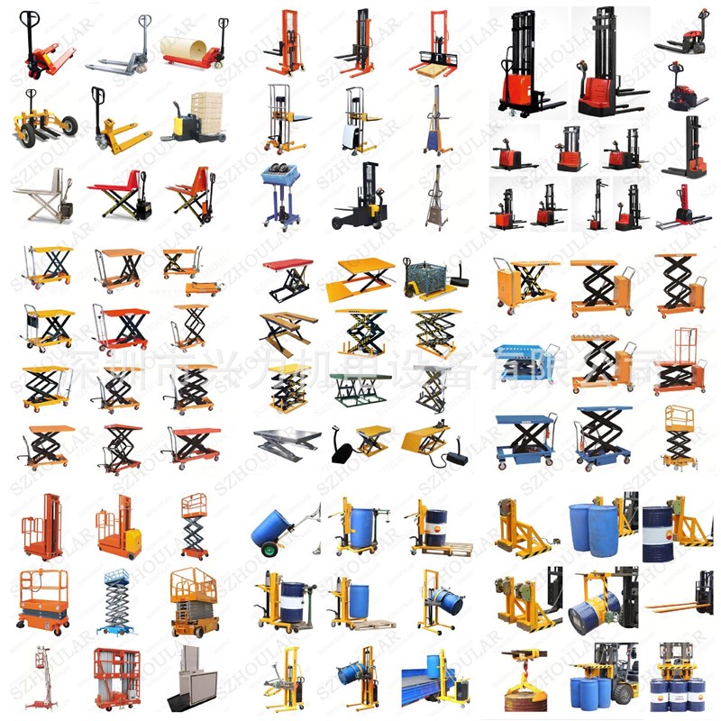 1吨半2T电动堆高车 半自动堆高机 半电动叉车 电瓶升高叉车卸货车