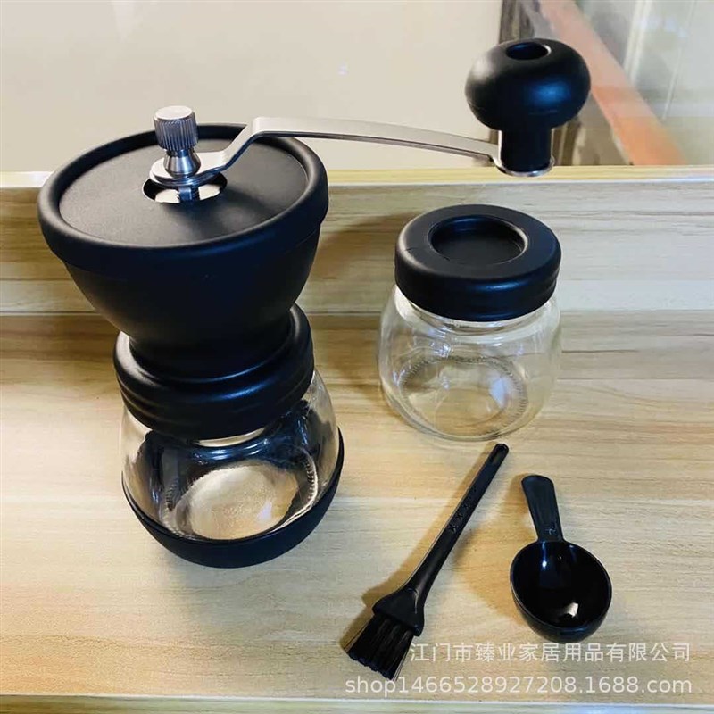 手摇咖啡磨豆机 手动咖啡机 咖啡豆研磨机家用粉碎机送密封罐毛刷
