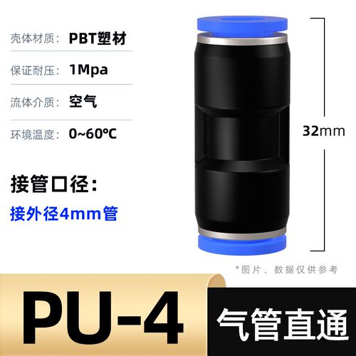 货车气管快速接头PU直通PG变径气动快插接配件大全4/6/8/10/12mm