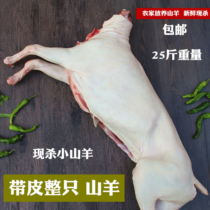 带皮山羊整只羊25斤全羊整羊半只羊新鲜放养山羊排羊腿蝎子无羊杂