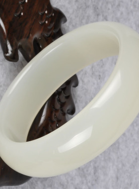 玉器欣玉阁 和田玉手镯白玉手镯玉手镯玉镯子扁圆形手镯57