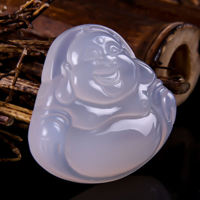 玉器翡翠A 弥勒佛公 玉佛吊坠 玉坠