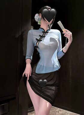 民国风新中式旗袍夜店制服诱惑大尺度性感情趣内衣qqny纯欲战袍女