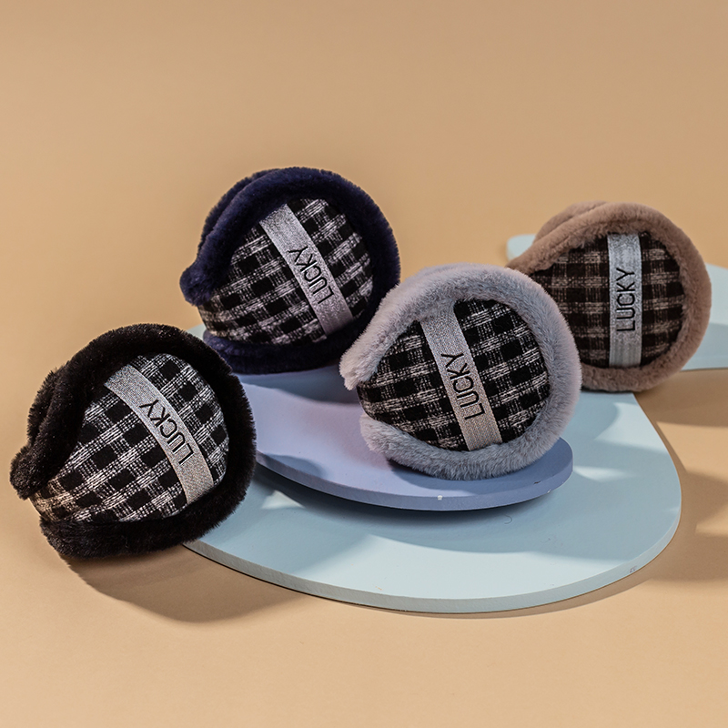 冬天后戴式保暖折叠男士毛绒耳罩