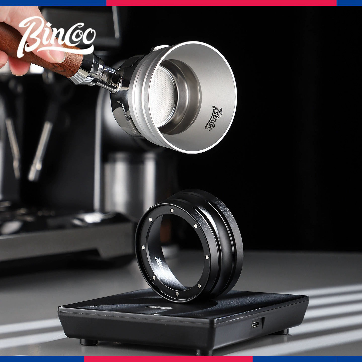 Bincoo咖啡接粉环磨豆机防飞粉磁吸接粉器意式配套器具51/58mm