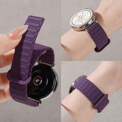 适用OPPOWATCH X2MINI磁吸紫色表带oppo X2 mini智能手表X2工装硅胶回环2代oppo迷你X2夏季女款高级链腕带