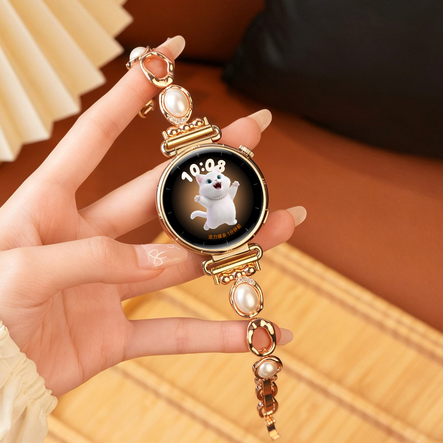 适用OPPOwatchx3mini手表带x2mini锆石全铜双珠镂空镶钻腕表带18mm运动智能女生孙颖莎明夏季金属表链高级