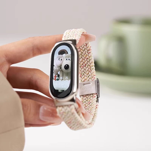 适用小米手环10表带8/9通用版7磁吸扣编织回环NFC表带6运动5智能手环xiaomi八代男生腕带女生手链夏天配件