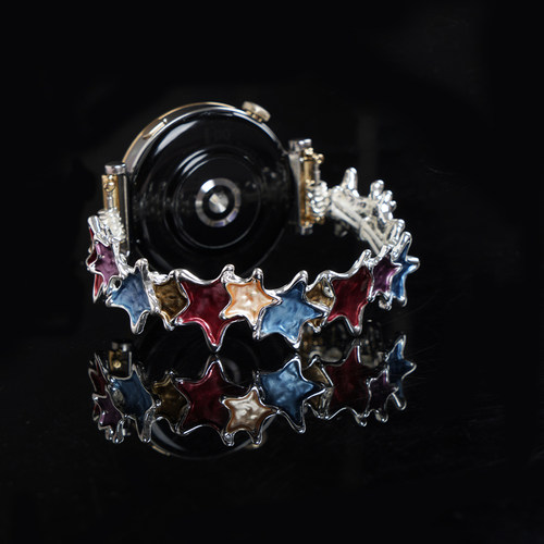 适用华为GT5/Pro手表GT4蝴蝶油画风手镯表带GT3运动gt2pro智能watchgt4女生41mm夏天不规则几何表链秋冬手链