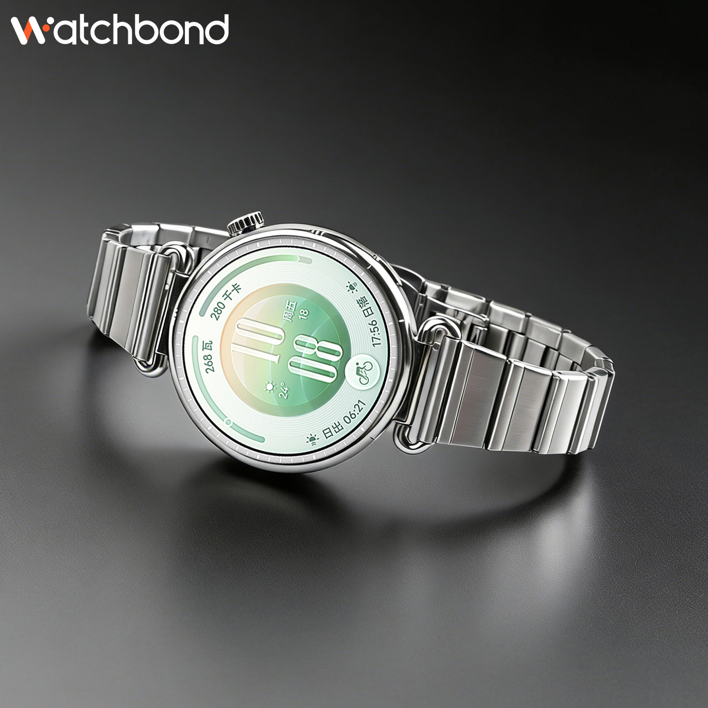 适用华为gt7手表带18mm小蛮腰一珠钢带GT6运动watchgt5pro智能watch5金属GT4腕表带女生秋季高级感表链