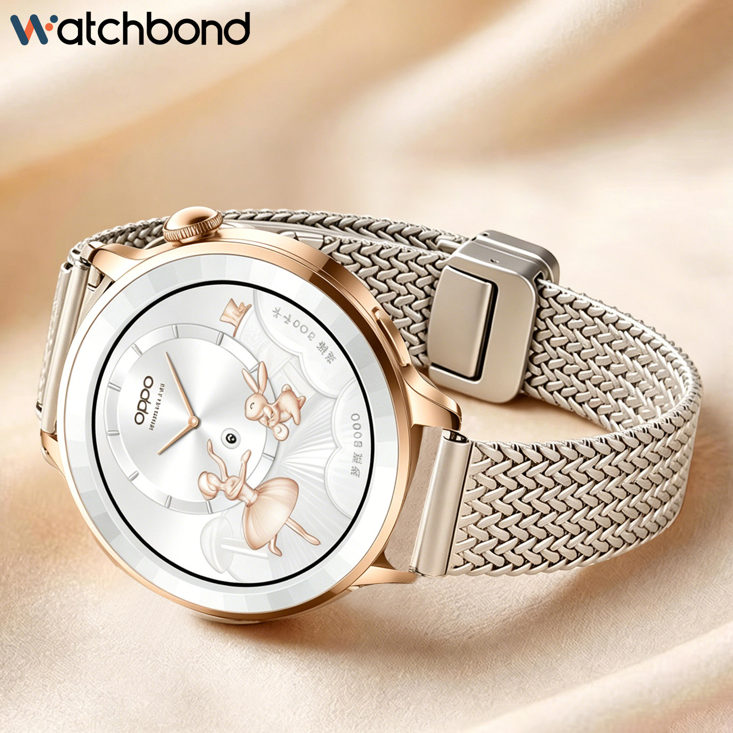适用OPPOwatchx3mini手表带x2mini麦穗磁吸折叠扣腕表带18mm运动智能金属夏季高级女生